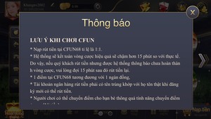 Thống báo của nhà cái