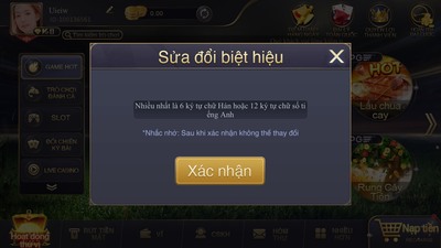 Đổi tên tài khoản game