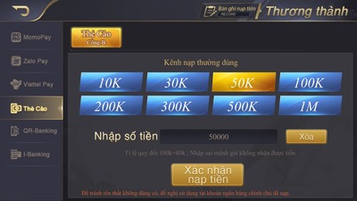 Thanh toán qua thẻ cào