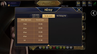Tỷ lệ cược bài fan tan