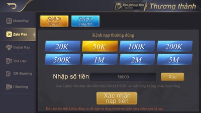 Thanh toán qua zalopay