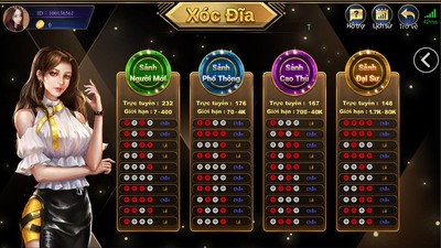 Sảnh chơi game xóc đĩa online