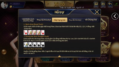 Xếp hạng bộ bài xì tố