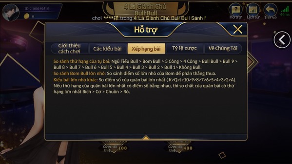 Xếp hạng bài bull ee88