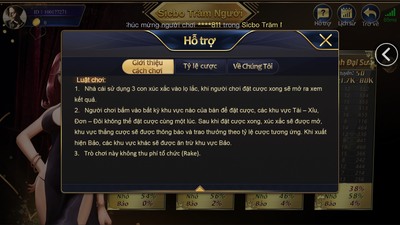 Quy tắc chơi game sicbo cơ bản